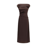 Staud Brown Silk Cocktail Dress